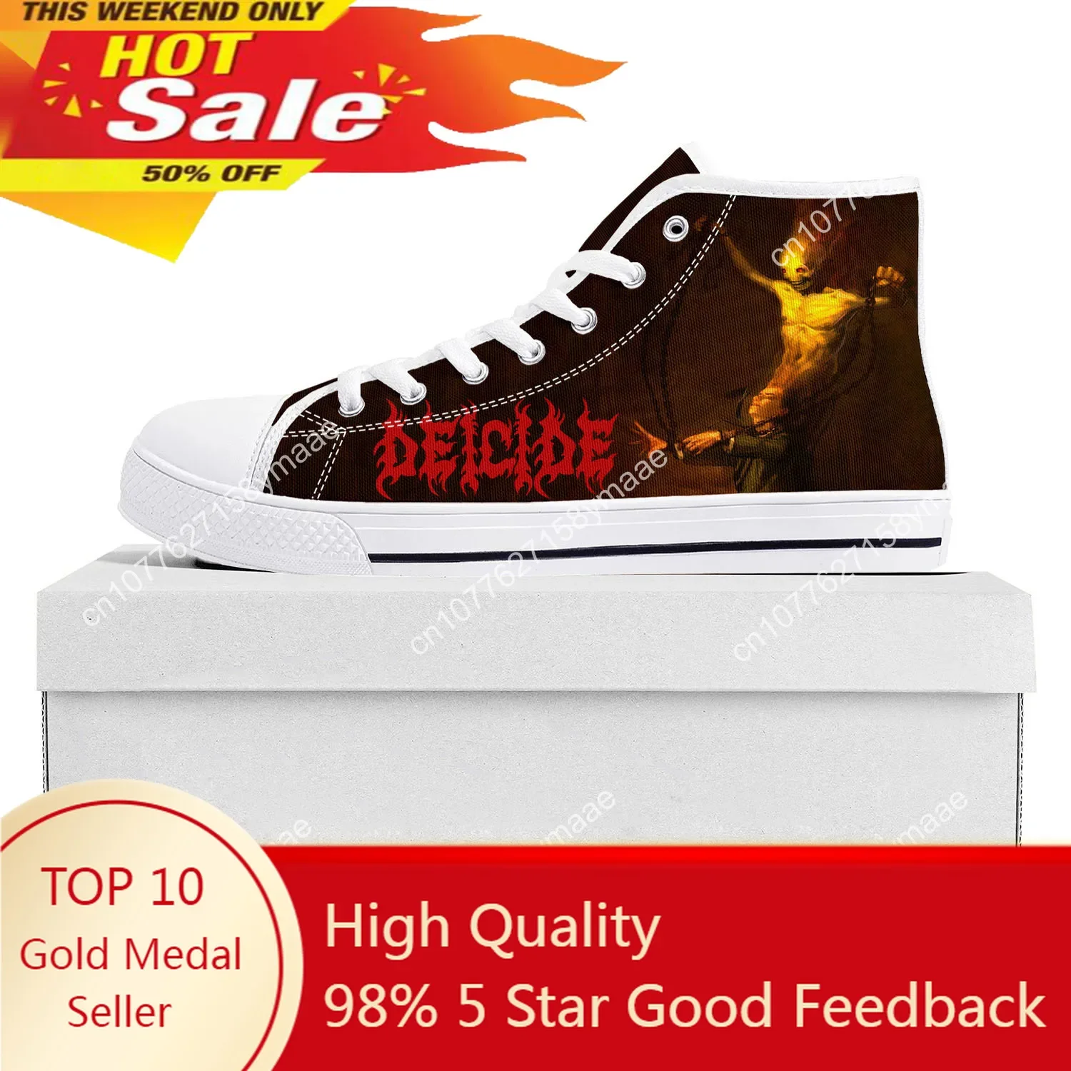 

Deicide Rock Band High Top Sneakers Mens Womens Teenager Canvas High Quality Legion Sneaker Custom Made Shoes Customize Shoe