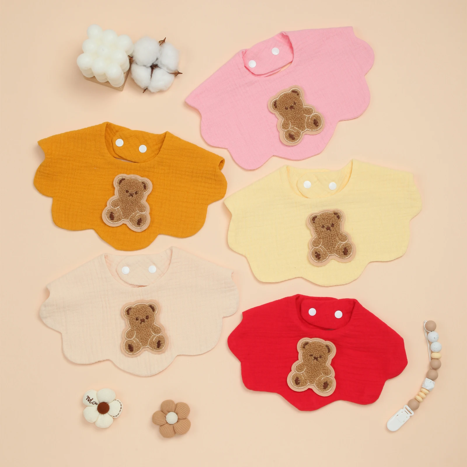 

Super Absorbent Unisex Baby Bibs Soft Cotton Bib for Drooling, Teething, 5 Pack