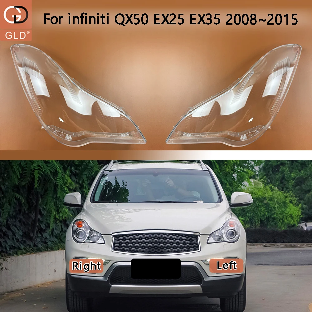 

For infiniti QX50 EX25 EX35 2008 2009 2010 2011 2013 2014 2015 Headlight Transparent Cover Lampshade Headlamp Shell Plexiglass