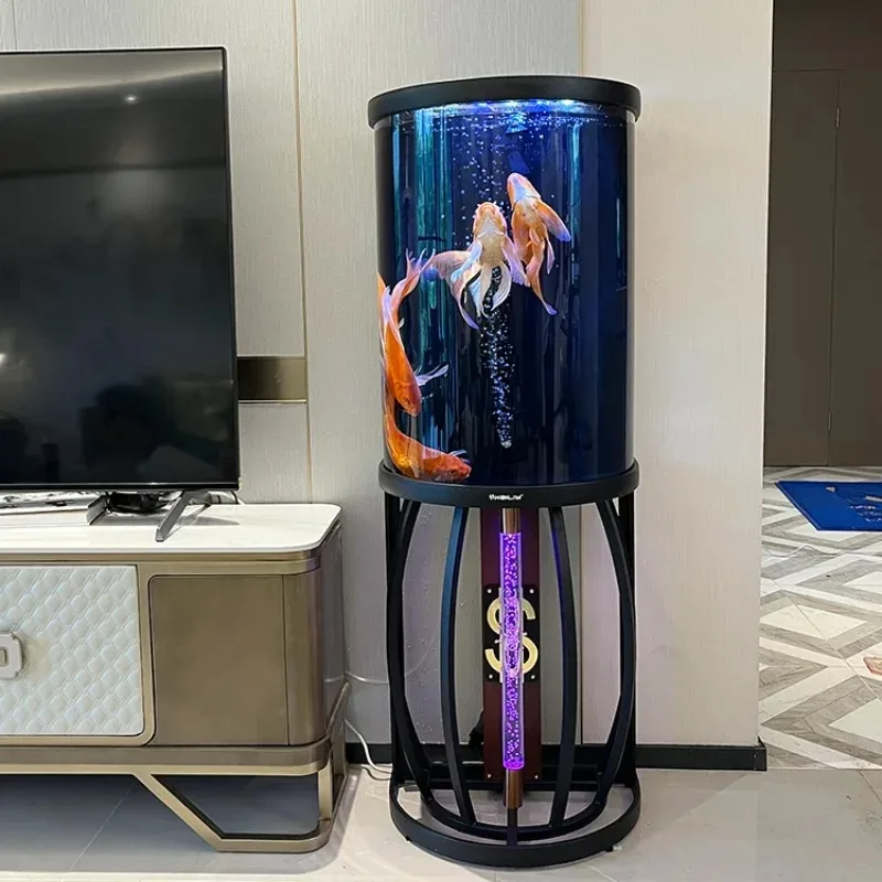 

Fish tank semi-cylindrical fish tank living room small floor ecological intelligent acrylic aquarium free of water change