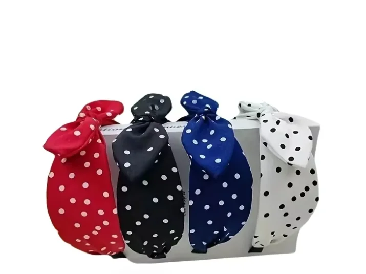 Nostalgic Red Vintage Style Hair Band Versatile Bow Headband with Wide Edge Korean-Style Hair Accessory