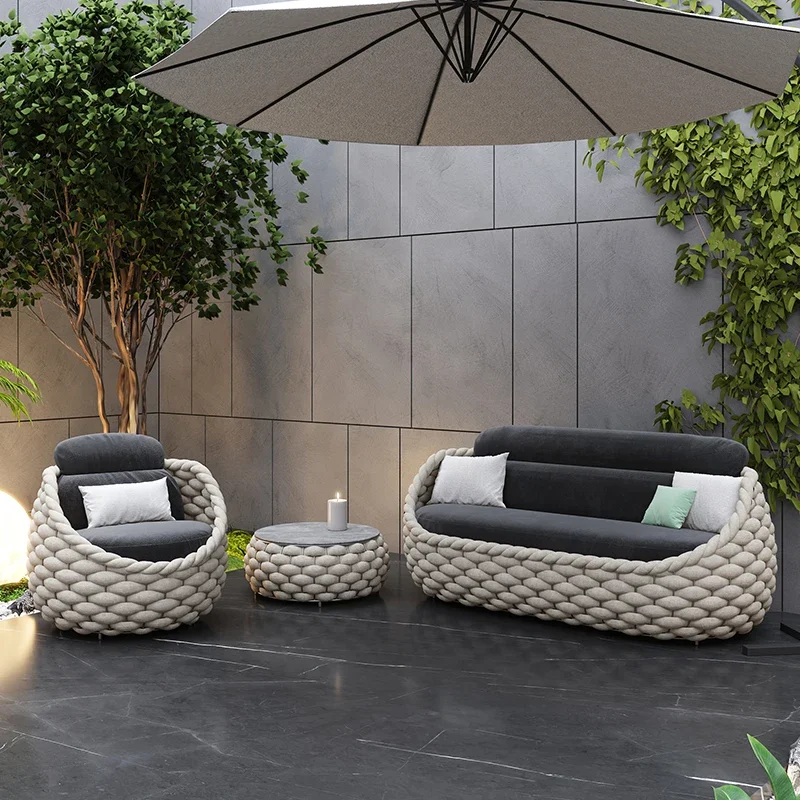 Fulin Modern luxury design aluminum outdoor furniture set outdoor lounge furniture, wicker outdoor furniture