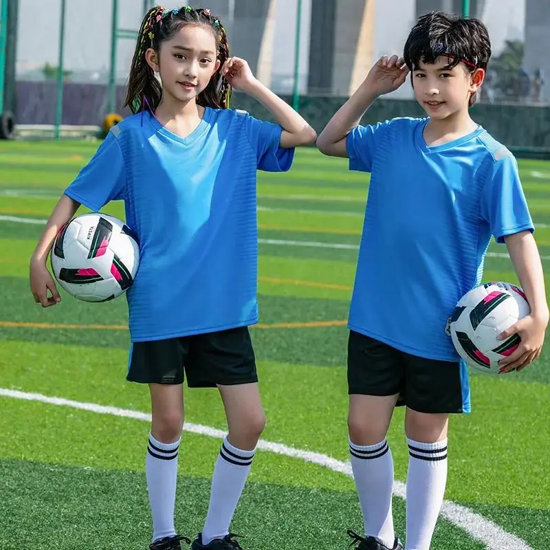 Kids football Uniforms boys girl Youth Soccer Jersey set Home Short Sleeve Kit Shorts child Soccer Jersey set Sportswear Suits