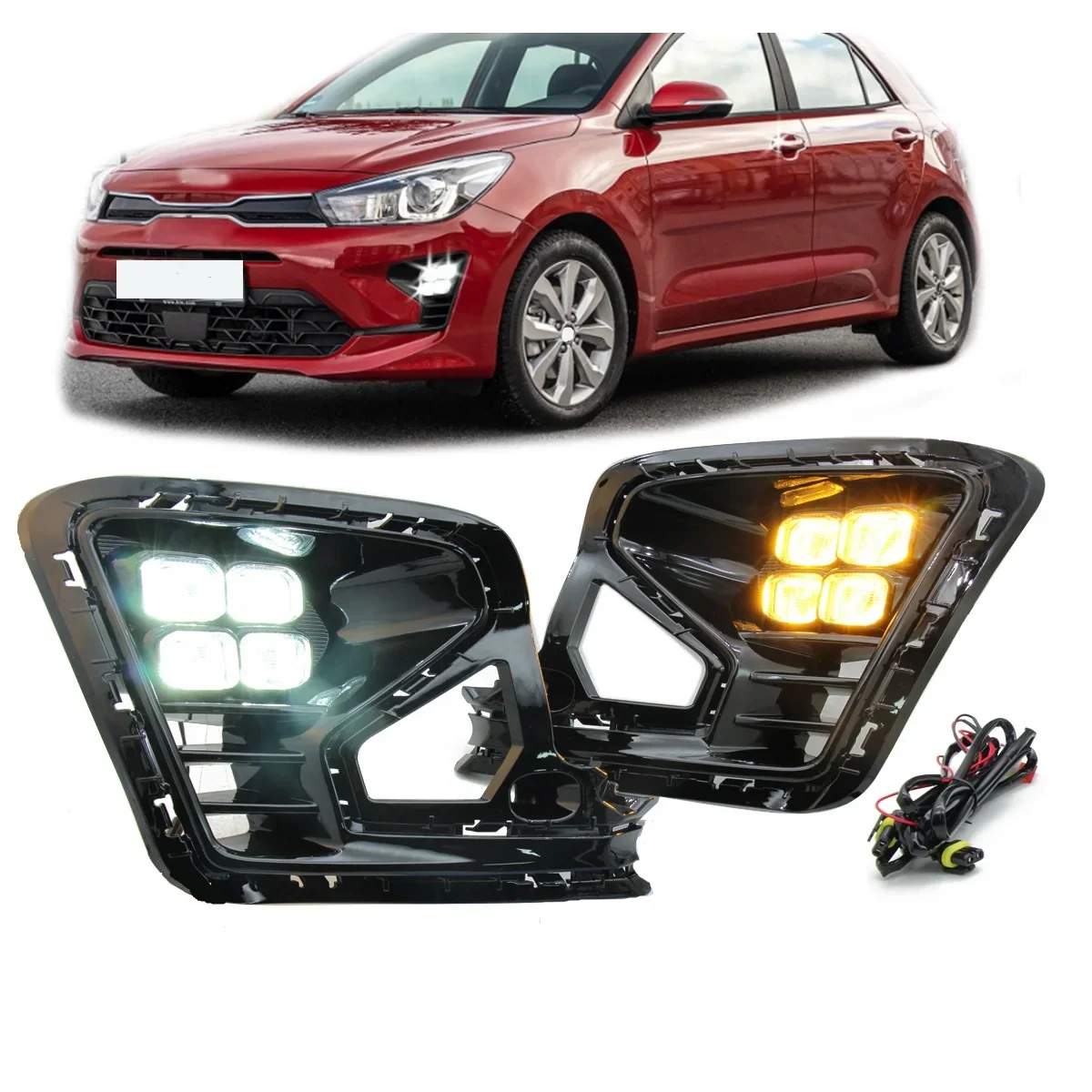 LED Front Bumper daytime running lights For Kia RIO K2 Rio 2022  2023