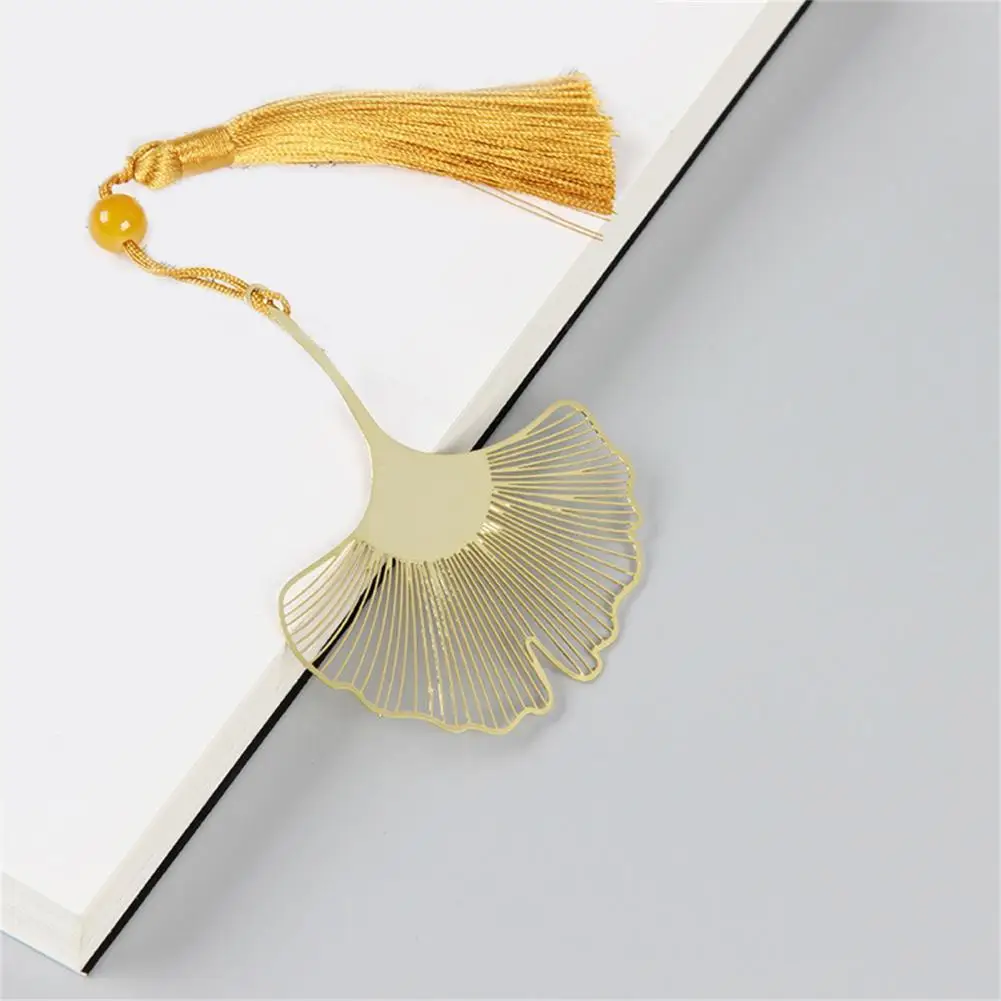 Long Lasting Decorative Bookmark Metal High Durability Great Hollow Bookmark with Chain Pendant Stationery Gifts