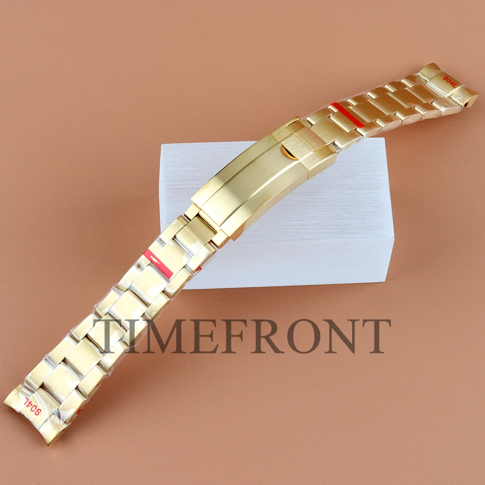 20mm Watchband Rose Gold/Black/Silver Stainless Steel Watch Strap For SUB GMT HH35 Log Watch Case Polish/Brushed Oyster Bracelet