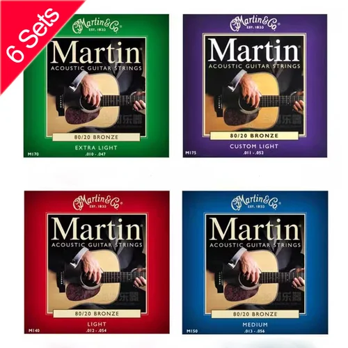 Imagen 1 del producto 6 juegos de cuerdas para guitarra acústica, cuerdas de aleación de bronce fosforado 80/20, MSP7100 MSP 7050 M140 M170, accesorios para guitarra