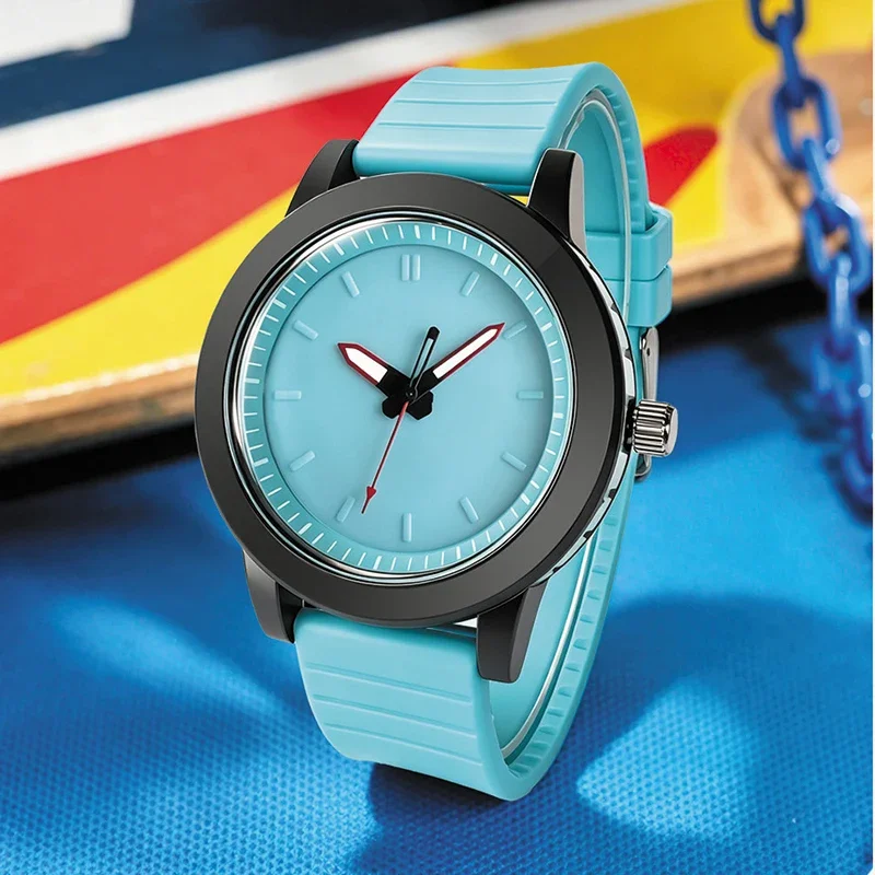 SHIYUNME Unisex Quartz Watch TPU Strap 30M Waterproof Casual Sports Wristwatch for Teenagers Outdoor Fashion Simple Style Clock