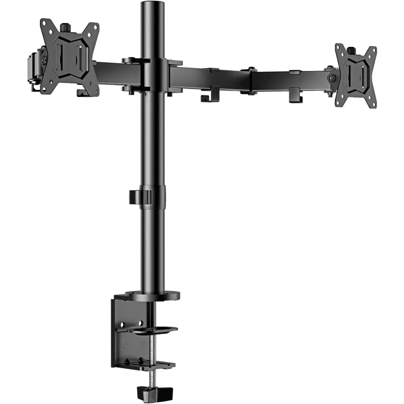 Dual Monitor Desk Mount, Heavy Duty Adjustable Arm for 2 Screens up to 32 Inches, Fully Adjustable Height, Tilt, Swivel, Rotate