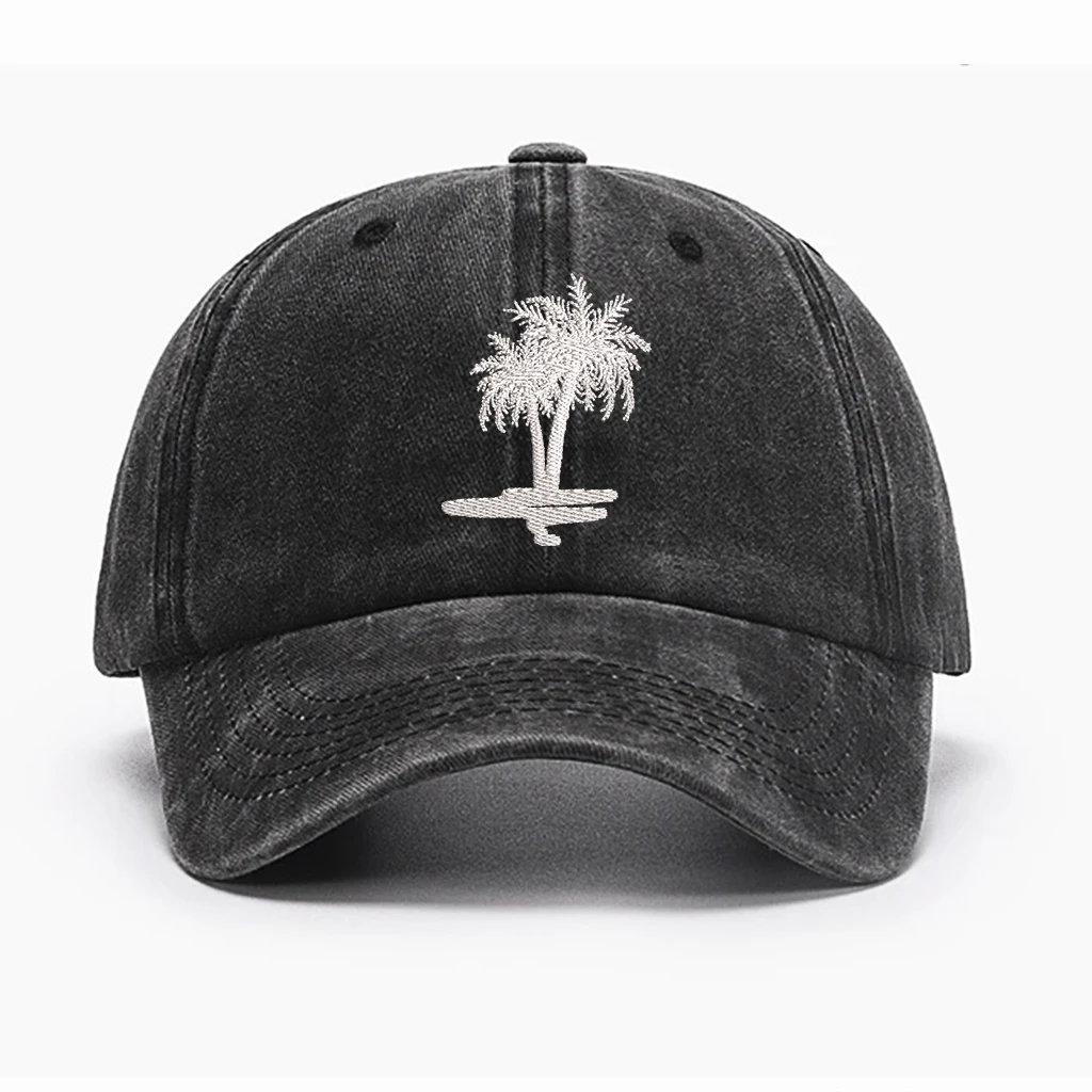 ✨   قبعة أبي من القطن المغسول |   تطريز شجرة النخيل ثلاثي الأبعاد |   قبعة كلاسيكية للجنسين للاستخدام الخارجي/الشاطئ ✨