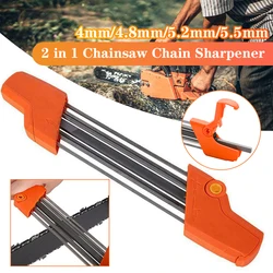 2in1 Chain Sharpener Chains Grinding Tool Manual Chainsaw Sharpener File Grind Fits Chain Saw File 4.0/4.8/5.2/5.5mm Whetstone