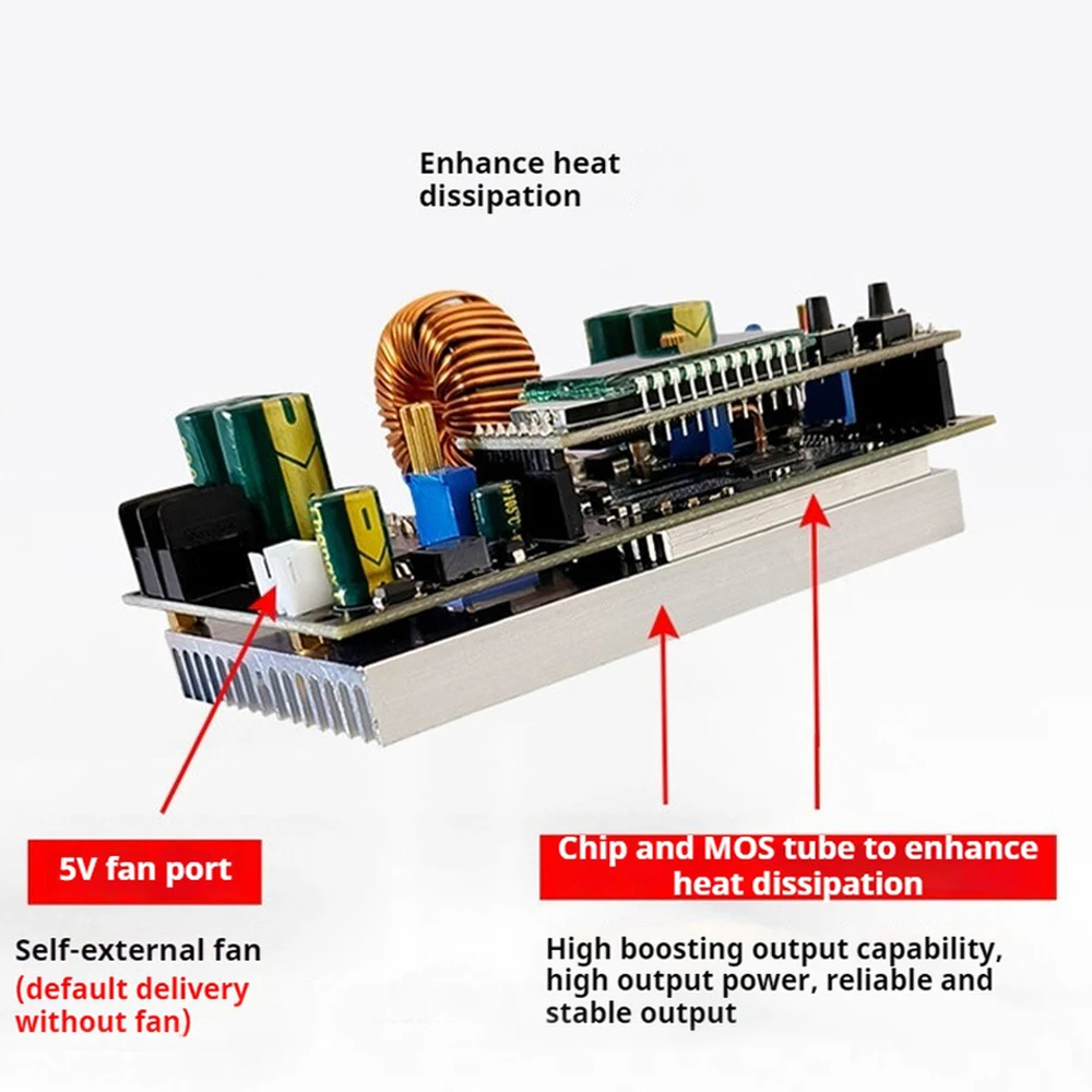 MPPT Buck Boost Solar Charger Module 300W 20A Lithium Battery Charging Board 7‑80V to 1.4‑79V Step Up/Down Power Supply Module