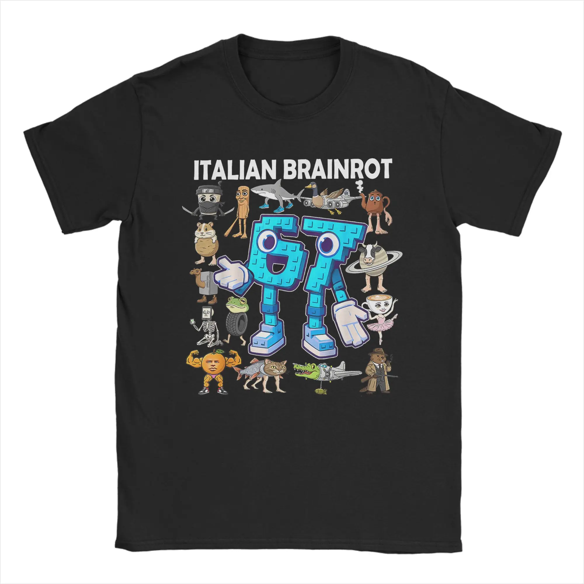 Harajuku T Shirt 6 7 Italian Brainrot Six Seven Meme T Shirts  Hip Hop Tshirt for Male Summer Y2K Custom Short Sleeve Top Tees