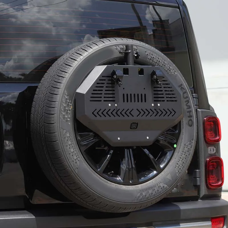 for 2023 2024 2025 Haval Raptor Menglong Multi-function Flag Rear Spare Tire Holder Bracket Mount Carbon steel Accessories