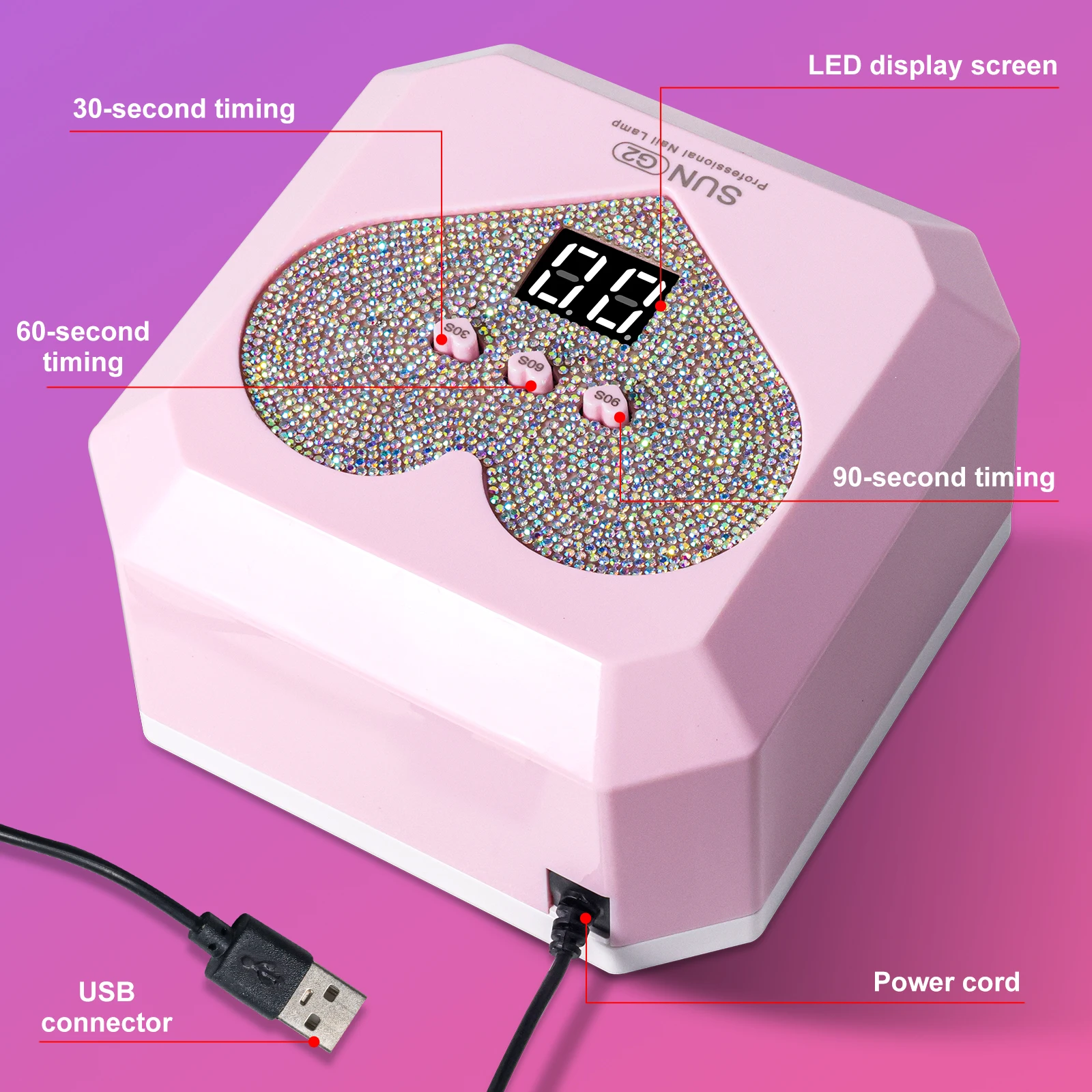 المحمولة مسمار مجفف مصباح الأشعة فوق البنفسجية ضوء للأظافر عيون حماية 21 المصابيح الأشعة فوق البنفسجية مصباح ل هلام طلاء الأظافر علاج مجفف المنزل صالون أداة USB #4