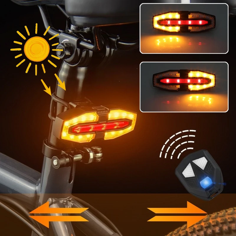 

Беспроводной велосипедный руль, пульт дистанционного управления, предупреждающий задний фонарь с звуковым сигналом, подсказка громкости звука, зарядка через USB, поворот ночной езды