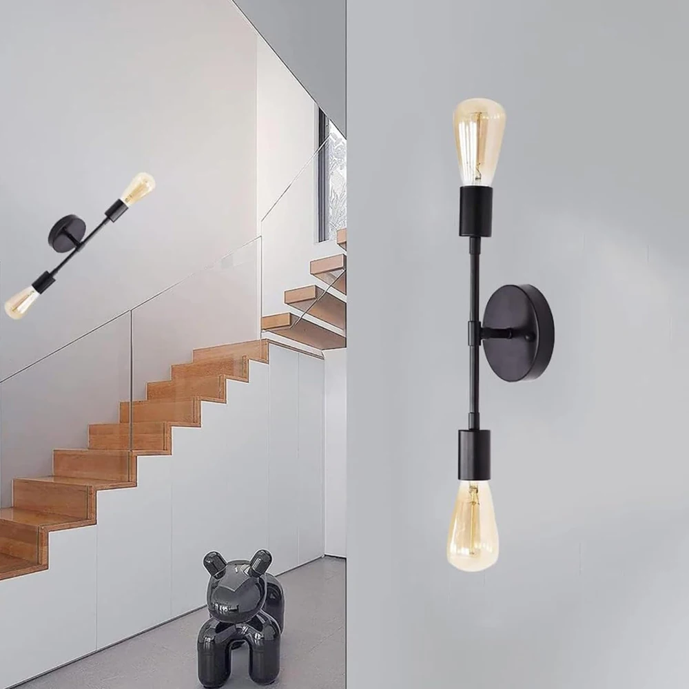 

Modern Double Heads Wall Lamp Retro Mirror Light Sconces for Living Room Bedroom Corridor Aisle Hallway Indoor Lighting Fixture