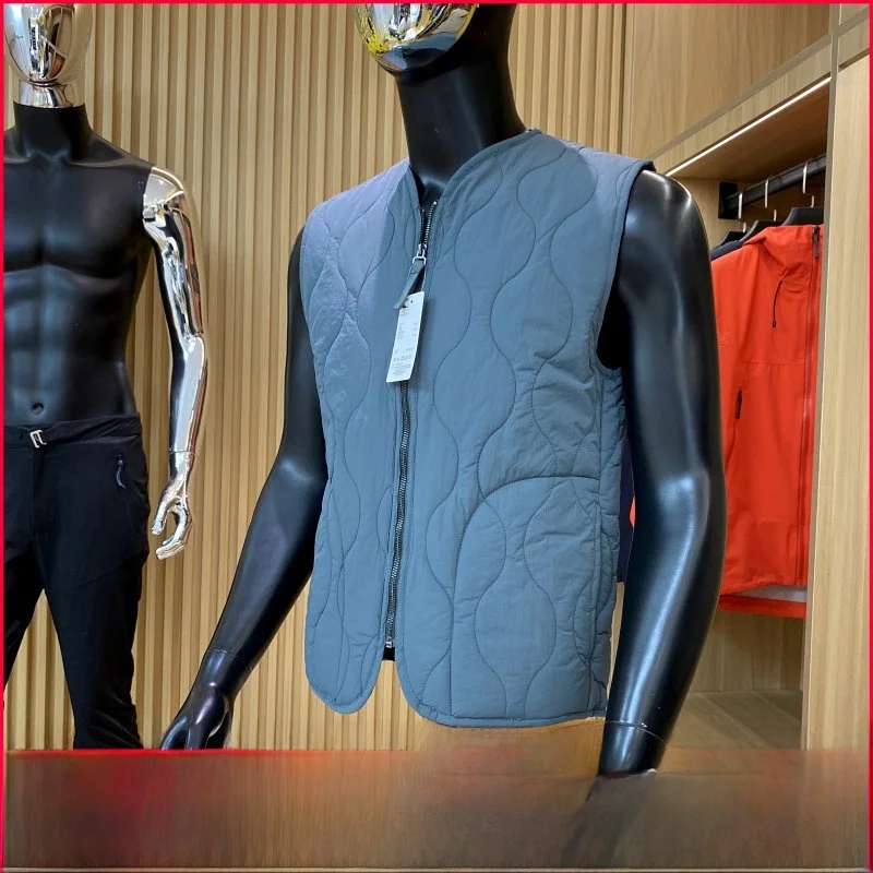 

Lightweight Cotton Quilted Vest Autumn Winter ex Gourd aped Windproof Waterproof Youth Faion Stand Fit Zipper Closure