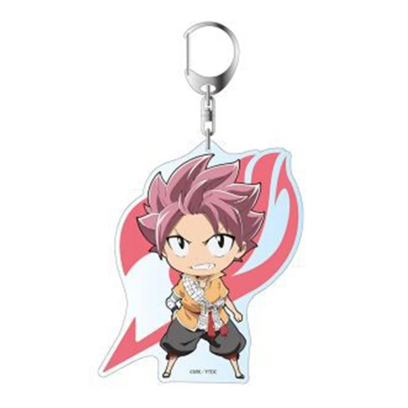 Anime Keychain Jewelry Fairy Tail Pendant Key Ring 5 Colors Charms Acrylic Key Chain Wizard Dancing Llaveros Porte Clef Men Gift