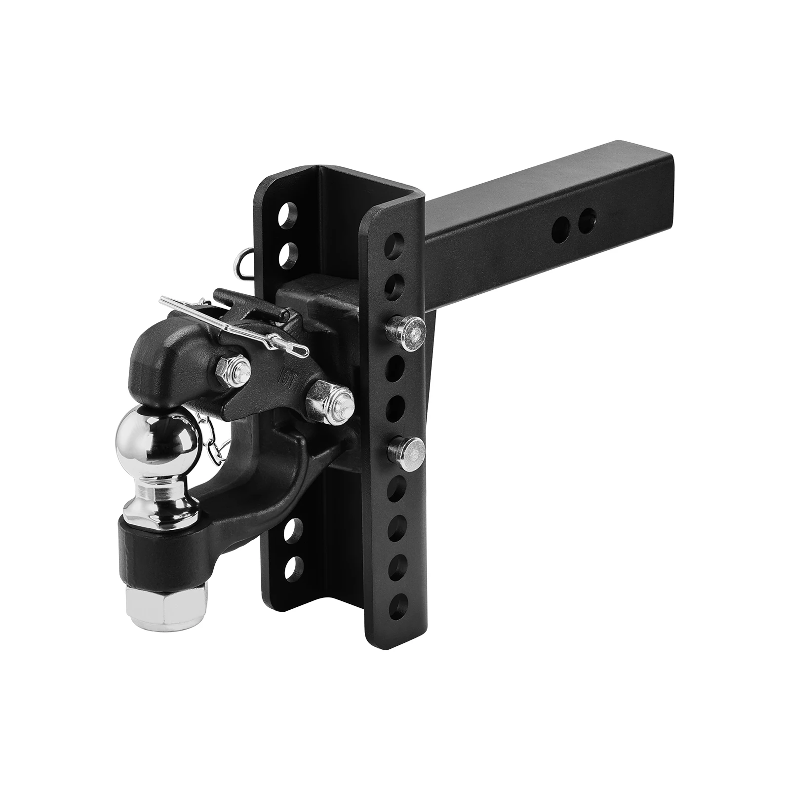 

SucceBuy Pintle Hook Hitch 20000Lbs Combination 2in & 2-5/16in Ball Fit 2.5-3in Lunette Ring for 2in Receiver Rvs Trucks