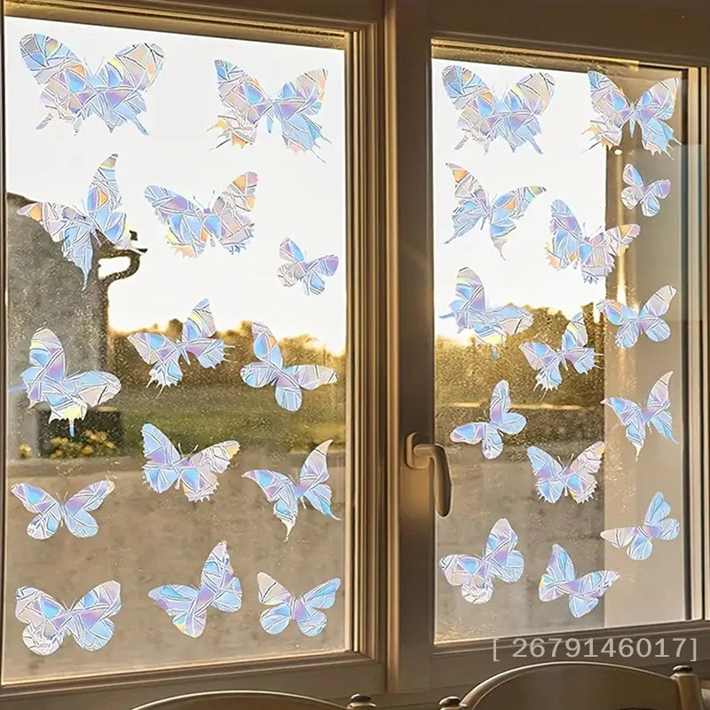 【YY26】Anti-Kollisions-Fensteraufkleber zum Schutz von Vögeln vor Fensterkollisionen, nicht klebende, prismatische Fensteraufkleber, Regenbogen-Aufkleber