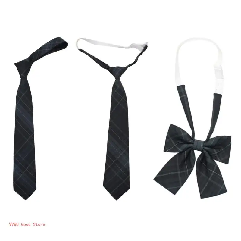 Student JK Bowtie Preepy Look School Uniform Bowtie Checkered Necktie