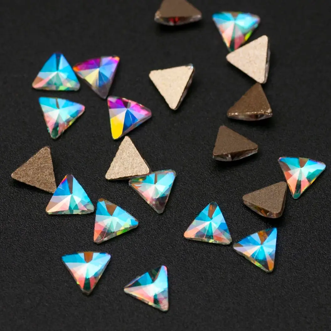 New Selling Nail Rhinestone 5mm triangular Flatback Crystal stones 20pcs For DIY Nail art Decoration