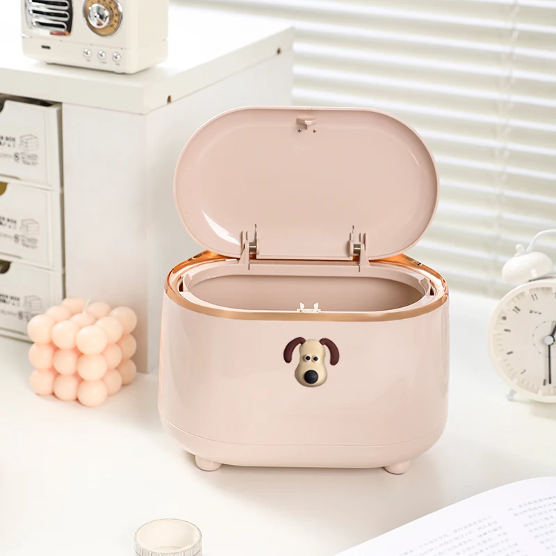 Mini Trash Can Desktop Pressing Storage Box Makeup Drawer Organizer Jewelry Nail Polish Makeup Container Sundries Storage Garbag