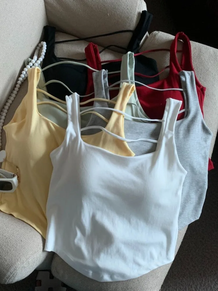Spicy Girl  Color Vest Strap Women Summer Inner Wear Outer Wear Beautiful Back Tube Top Outer Wrap Chest Base Trendy Top