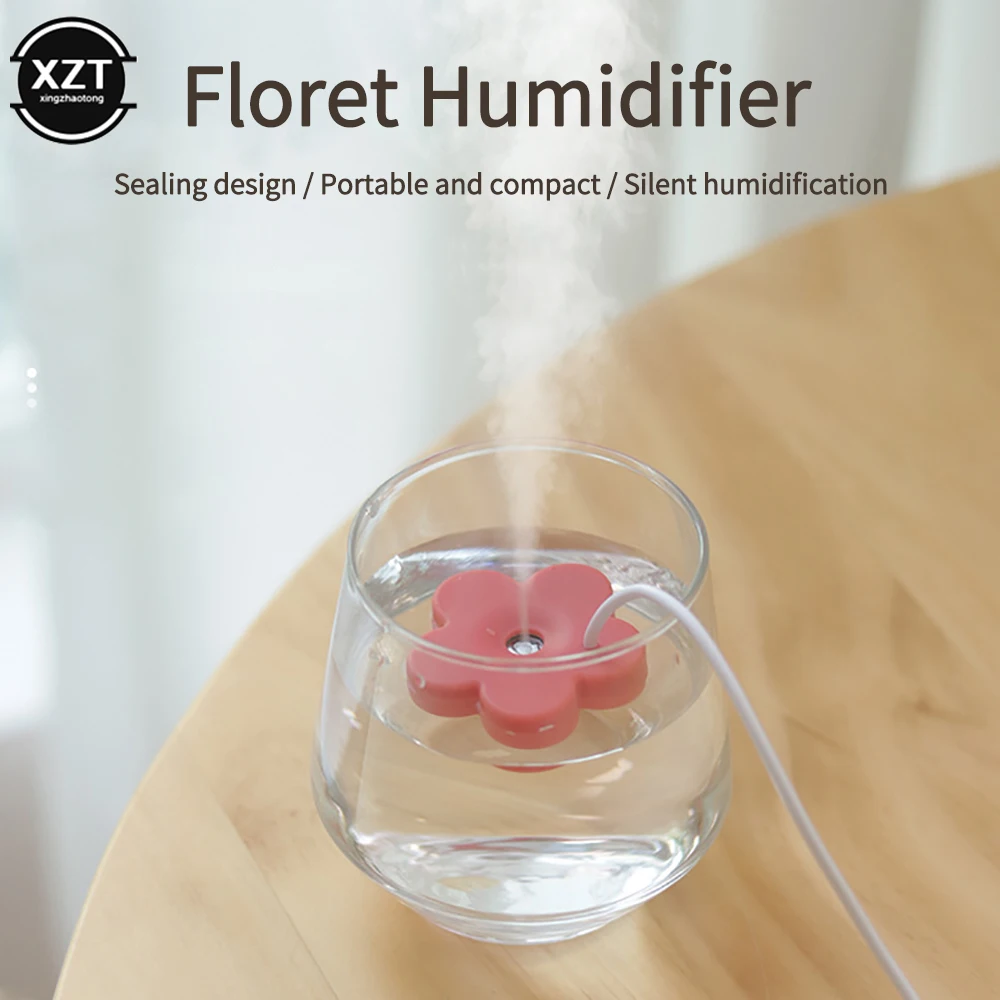 

USB Portable Mini Petal Shape Air Humidifier Ultrasonic Aromatherapy Diffusers for Home Plants Purifier