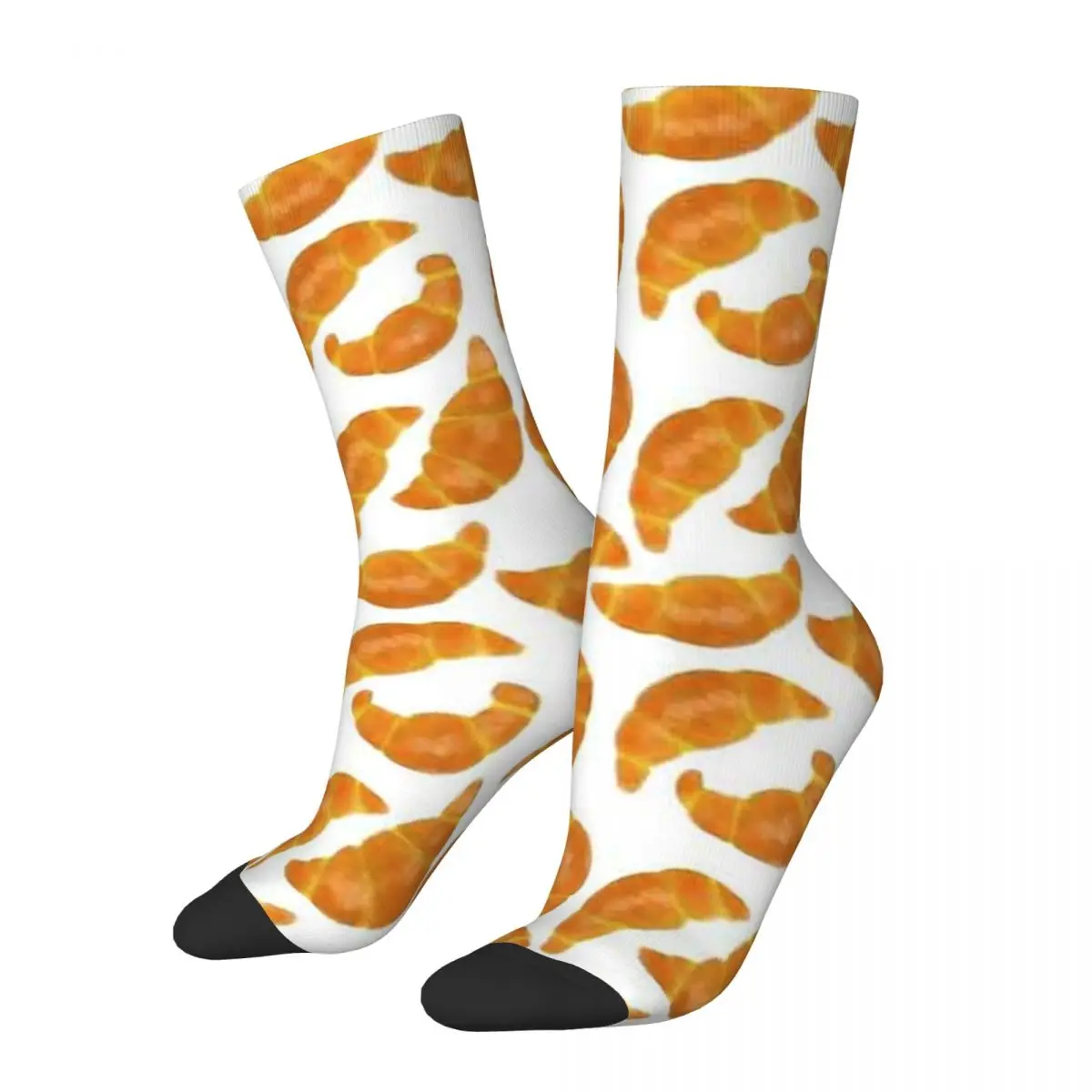 French Croissant Pattern Socks Harajuku High Quality Stockings All Season Long Socks Accessories for Unisex Gifts