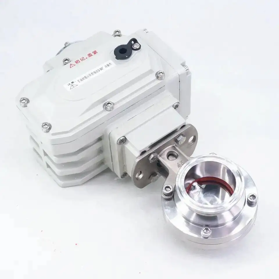 

220V/24V Tri Clamp 1.5" 2" 304 Stainless Steel Sanitary Ferrule Electric Butterfly Vae For Homebrew