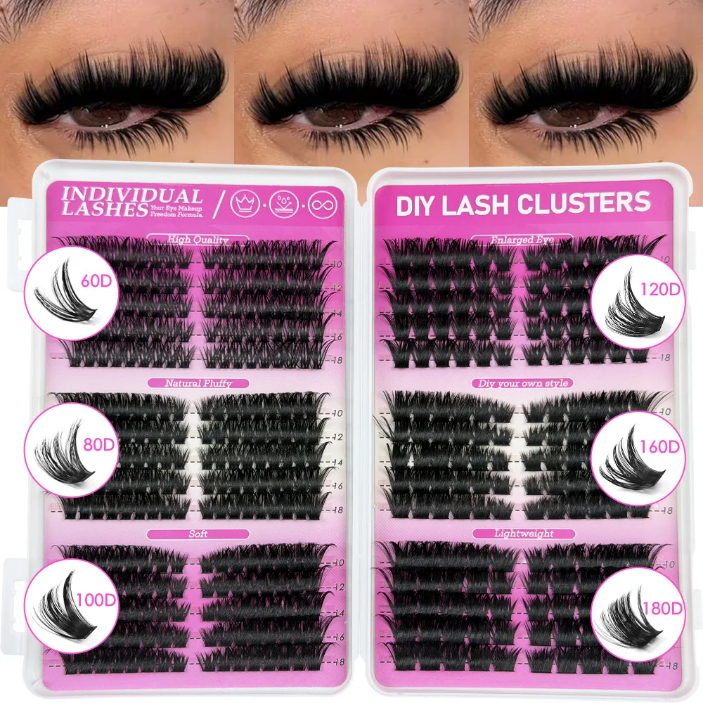 D Curl Synthetic Fiber Eyelashes 10-18mm Natural Volume Black False Lashes for Daily Eye Makeup Beginners and Various Eye Shapes