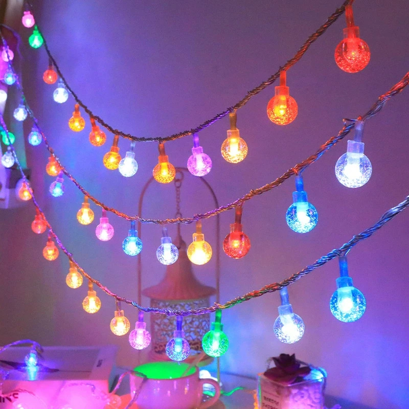 

LED Bubble Ball Fairy Lights Battery Power Romantic LED Crystal String Light Outdoor Garden Camping Bedroom Wedding Decoration