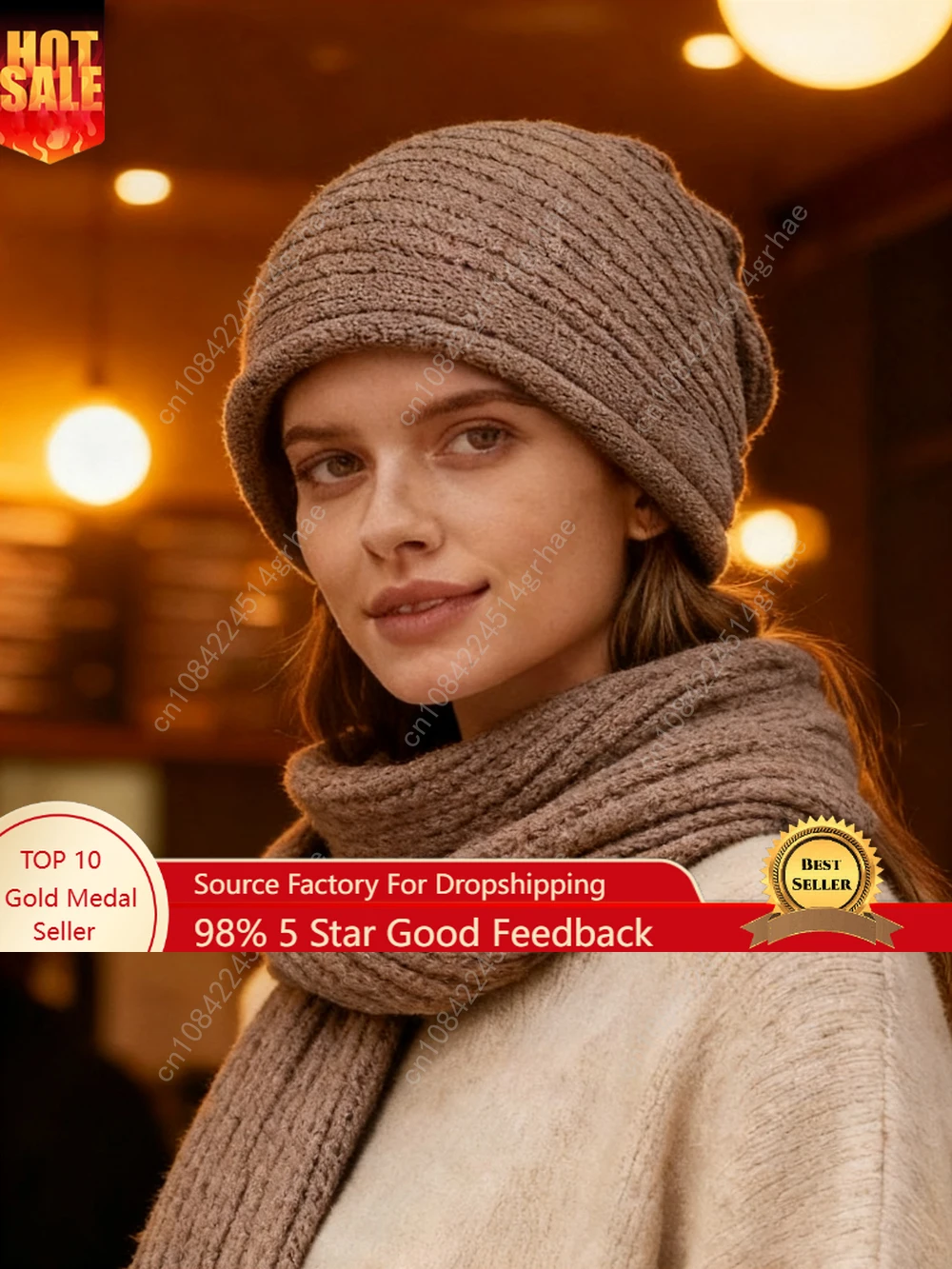 

A women's winter brimless knitted beanie, a cold weather winter hat for outdoor leisure, a comfortable and warm winter hat, soft