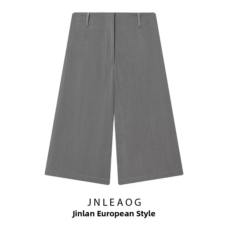 

JNLEAOG Новые осенние женские повседневные длинные прямые брюки в уличном стиле с завышенной талией из полиэстера