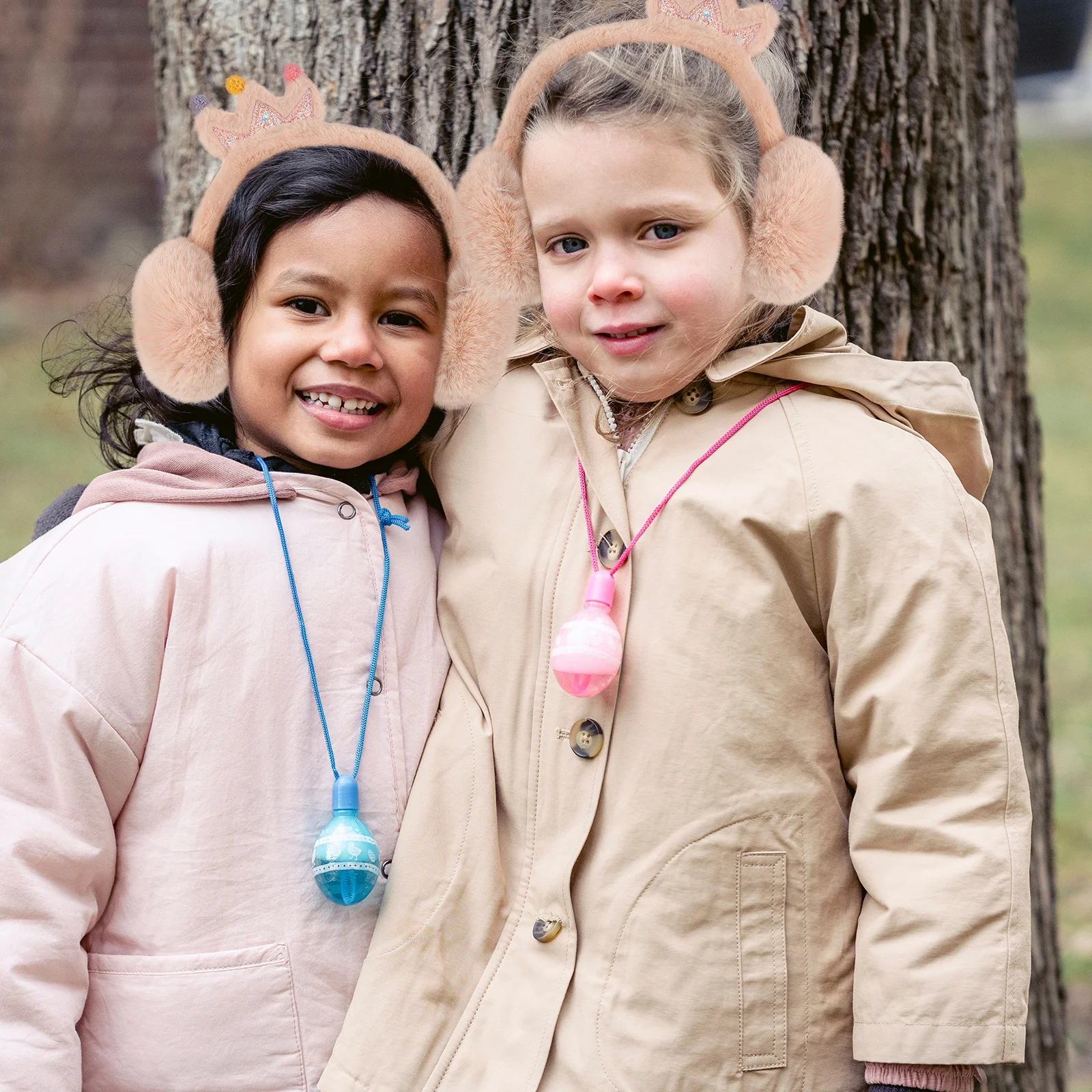 Penutup Telinga Anak Musim Dingin Desain Mahkota Kartun Desain Menggemaskan Pengerjaan Halus Penutup Telinga Portabel Ringan Mudah Dibawa