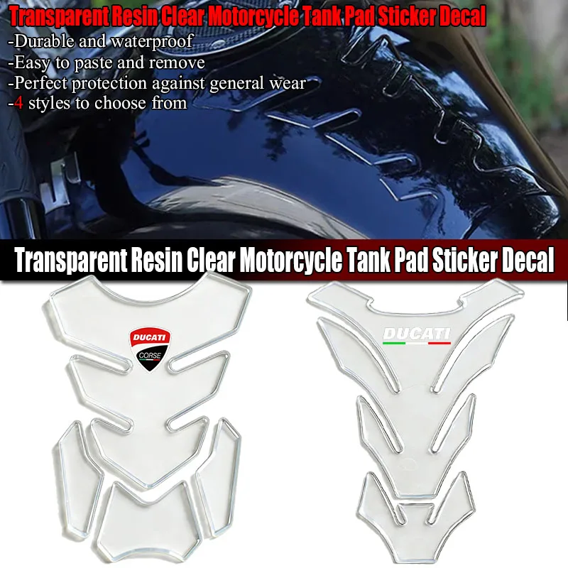 

Прозрачная защитная накладка на бак из смолы для мотоциклов Ducati V2 V4 400 620 695 696 796 821 Monster 899 959 1199 1299, универсальная