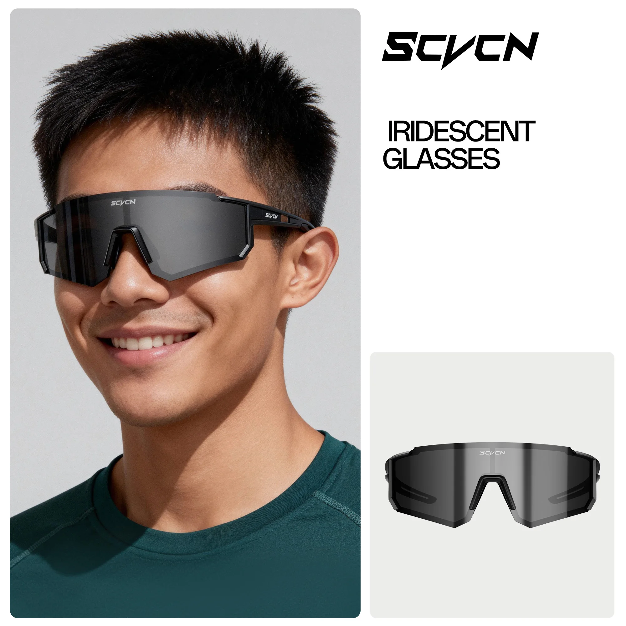 SCVCN Wanderbrille, modische Fahrradbrille, Fahrrad-Baseball-Sonnenbrille für Herren, UV400, Sport, MTB, Outdoor, Damen-Sonnenbrille, Reiten