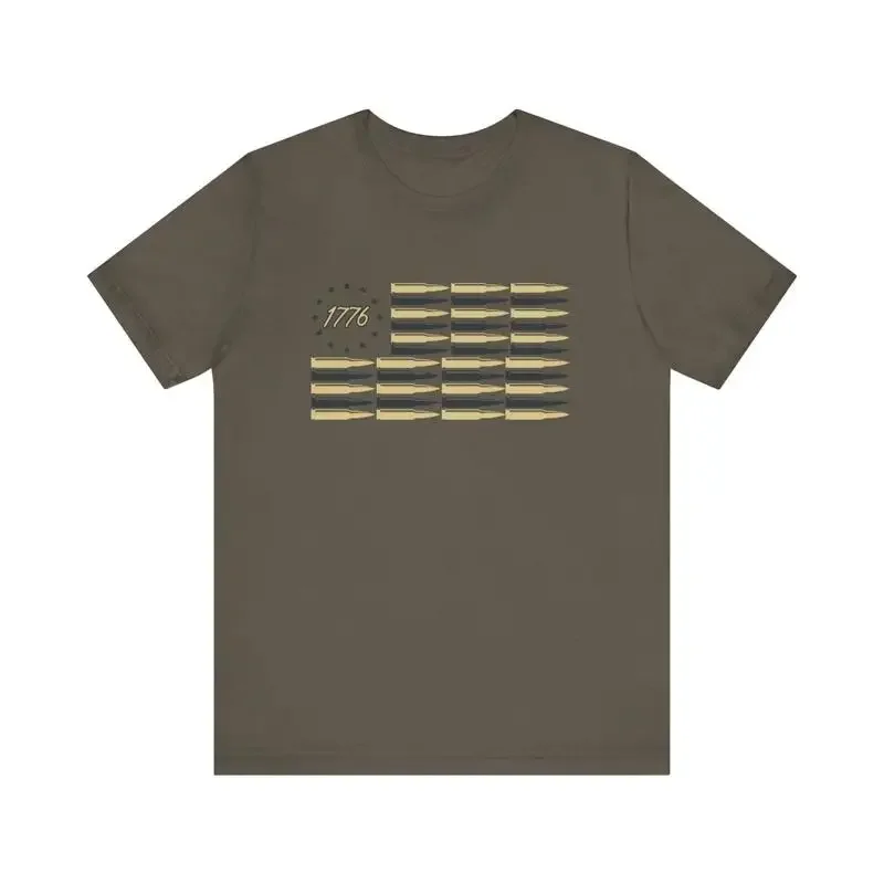 1776 Freedom Bullet T-Shirt mit amerikanischer Flagge