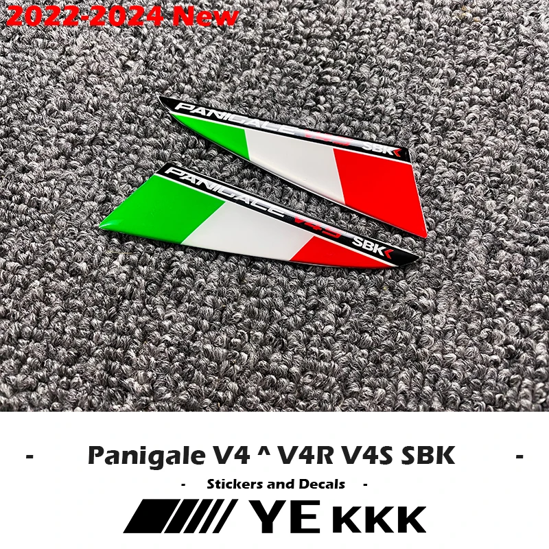 Italian Tricolor Flags for Wings 3D Winglet Flank Sticker Decal For Ducati Supersport Panigale V4 V4S V4R SBK 2022 2023 2024