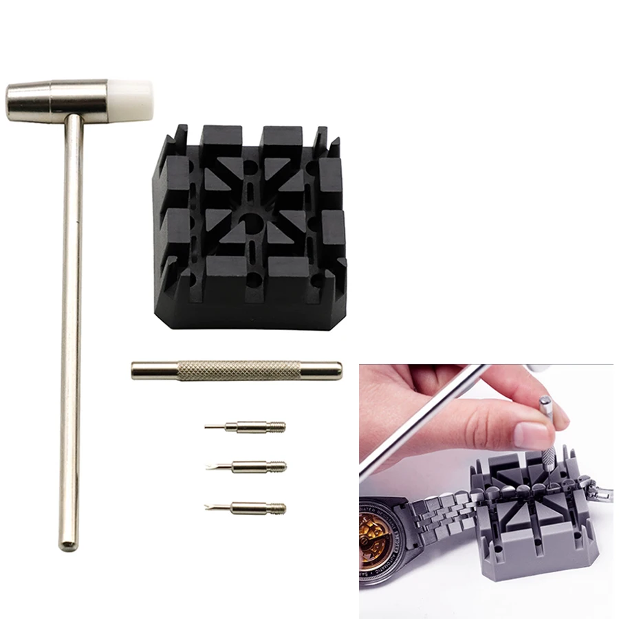 أداة إصلاح الساعة، مجموعة أدوات تفكيك الحزام 14 في 1، أداة ضبط الساعة، تعديل سلسلة الساعة الفولاذية لتغيير الطول