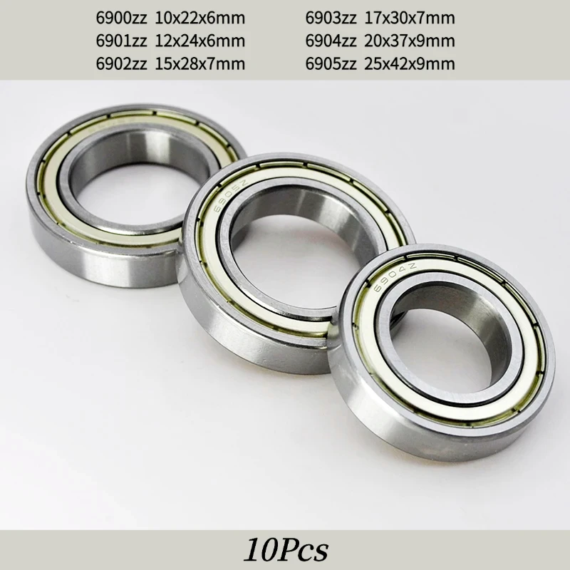10pcs 6900 6901 6902 6903 6904 6905 ZZ 2Z Bearing 6900Z 6901Z 6902Z 6903Z 6904Z Deep Groove Ball Bearings