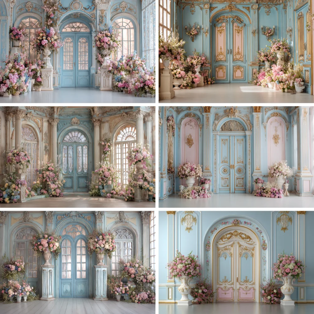 

Classic Palace Photo Background Spring Arch Porch Garden Photography Backdrop for Wedding Kids Portrait Photo Studio Props
