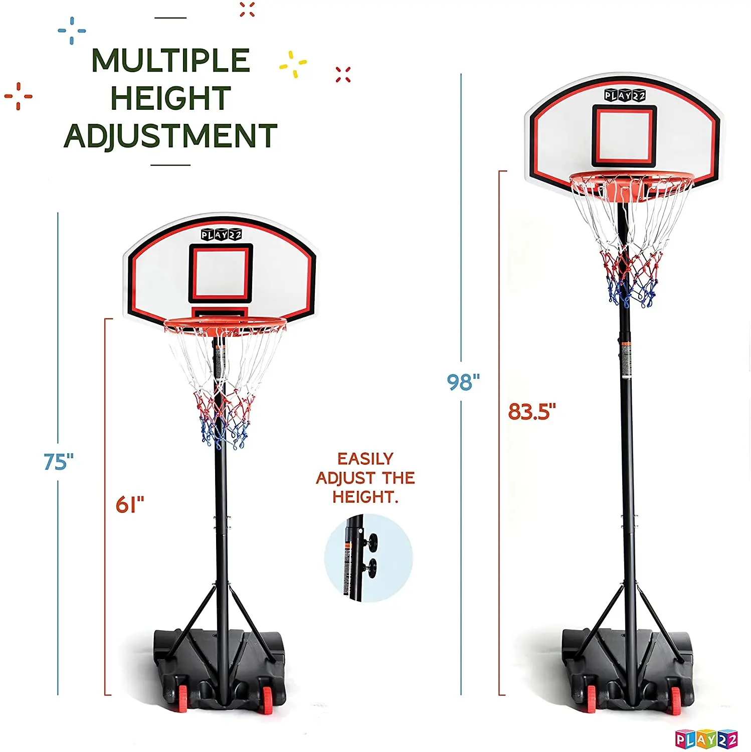 ขายส่งคุณภาพสูงปรับบาสเกตบอลกลางแจ้งมืออาชีพยืนพร้อม Backboard ห่วงบาสเกตบอล
