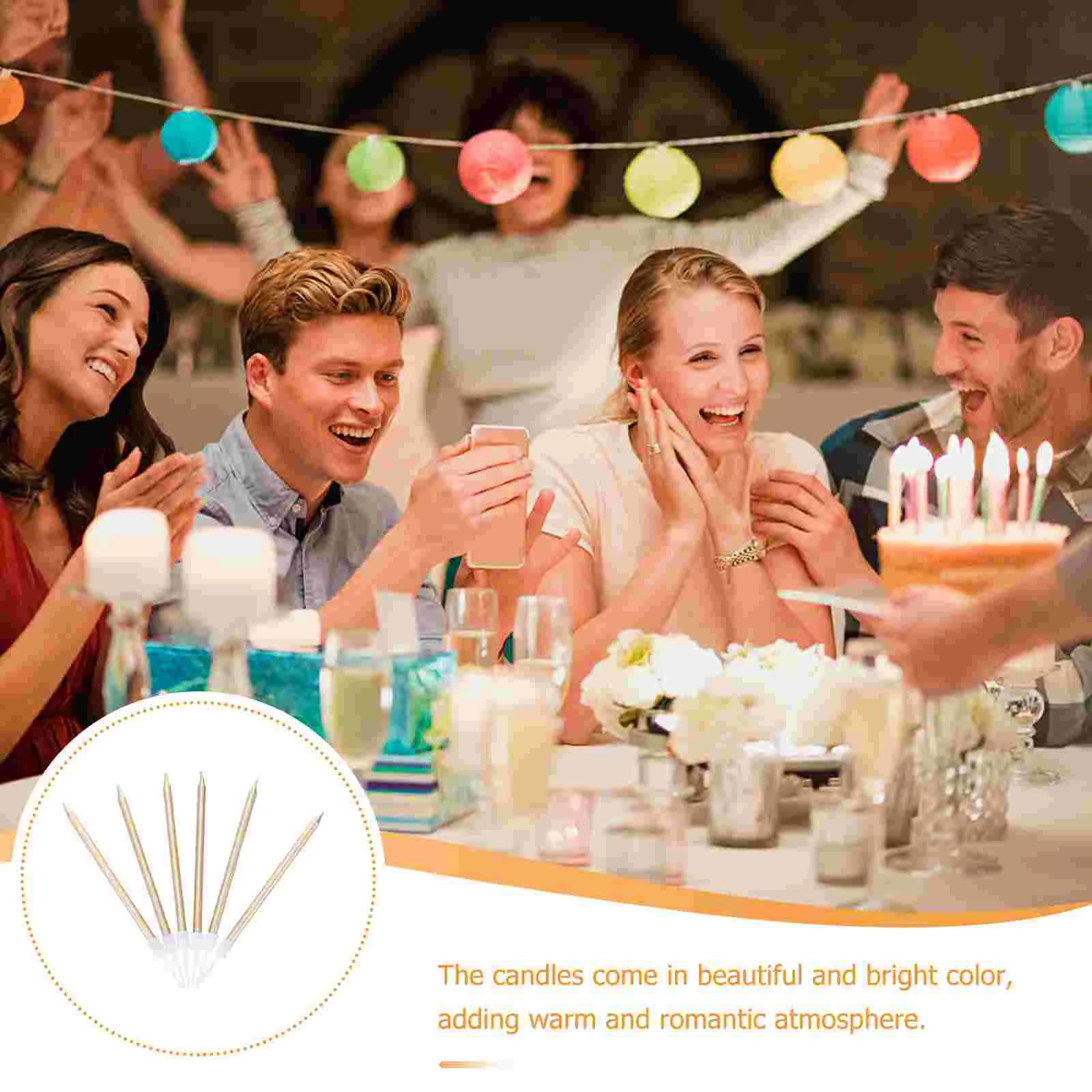 36 Pcs Birthday Long Thin Cake Celebration Candles Slender Color Paraffin Baking Wedding Child