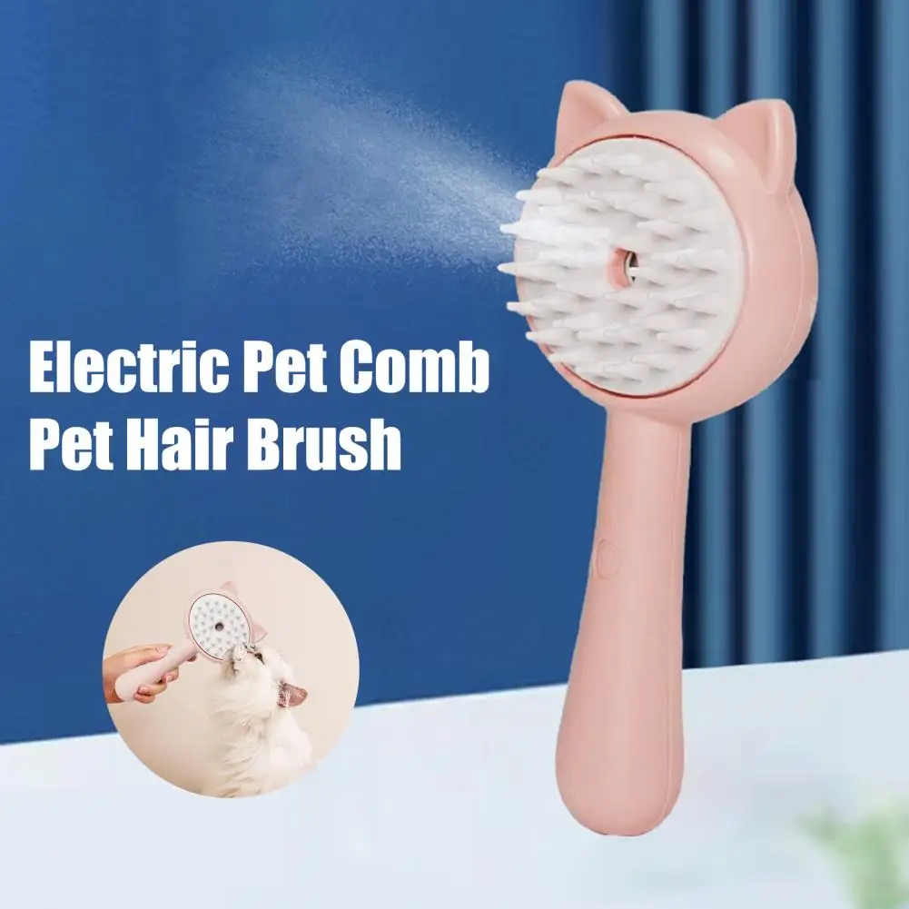 Steamy Dog Brush Electric Spray Cat Hair Brush 3 in1 Dog Steamer Brush for Massage Pet Grooming Removing Tangled Loose Hair