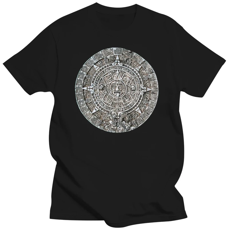 New Fashion Men Short Sleeve Mayan Calendar 2012 Ancient Prophecy Aliens Artifact T-shirt Funny Casual Tee Shirts Tops