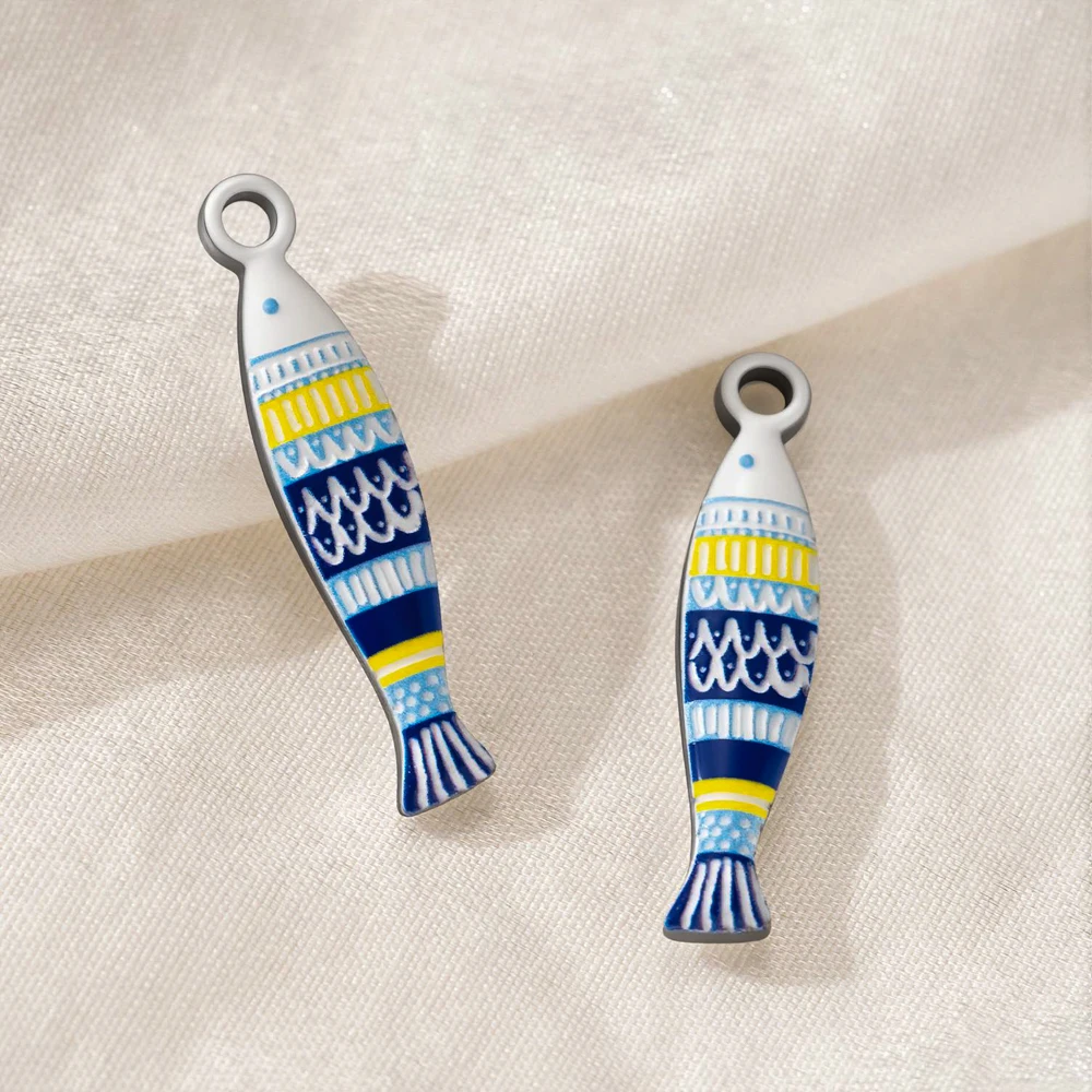 2 Stück Mehrfarbige Anhänger mit Fisch- und Tiermotiven für DIY-Halsketten, Ohrringe, Armbänder, Schlüsselanhänger und Schmuckherstellungszubehör – Detail 6