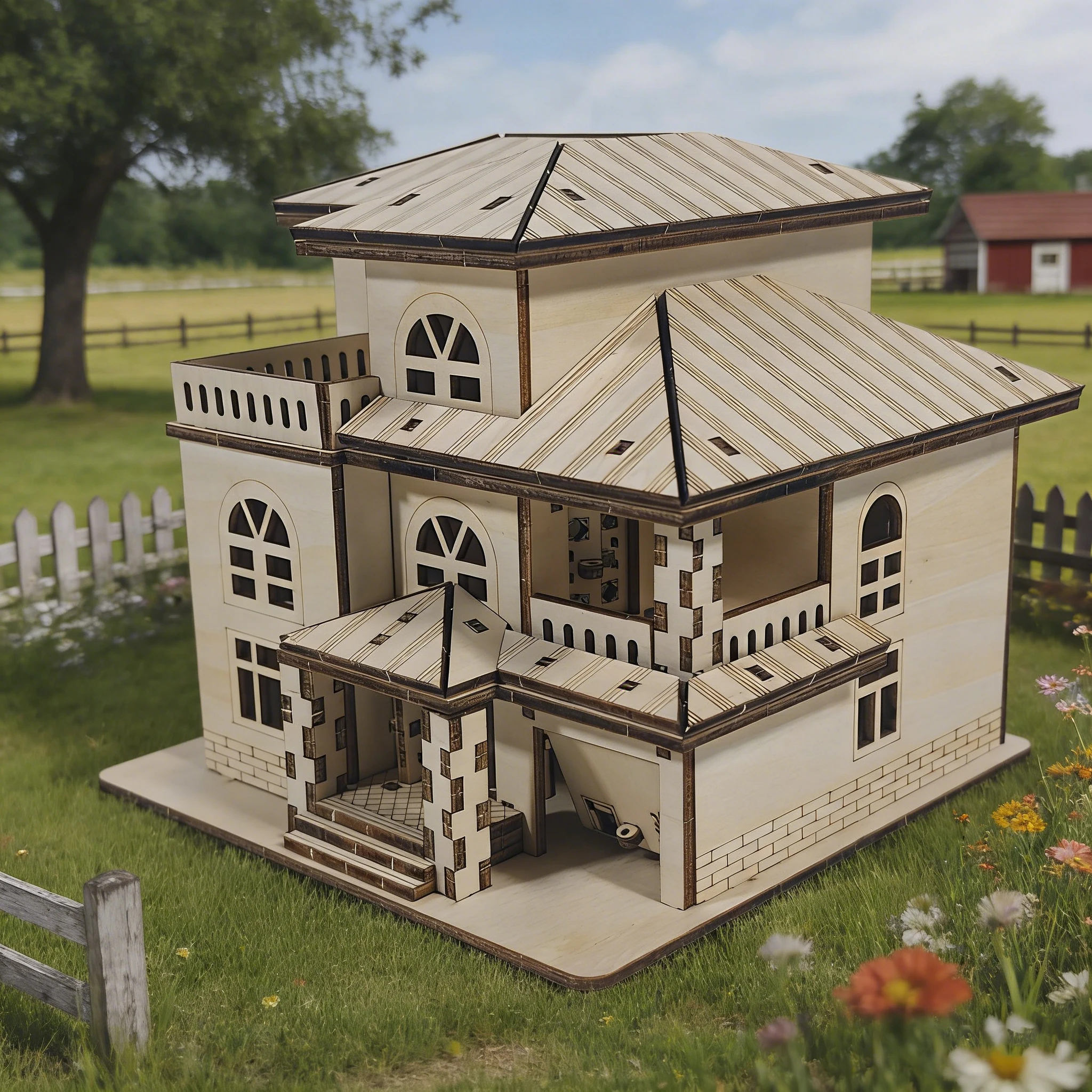 

3D-модель деревянной виллы-пазла, набор для самостоятельной сборки с лазерной резкой, развивающая STEM-игрушка для взрослых, декор для дома и подарок ручной работы